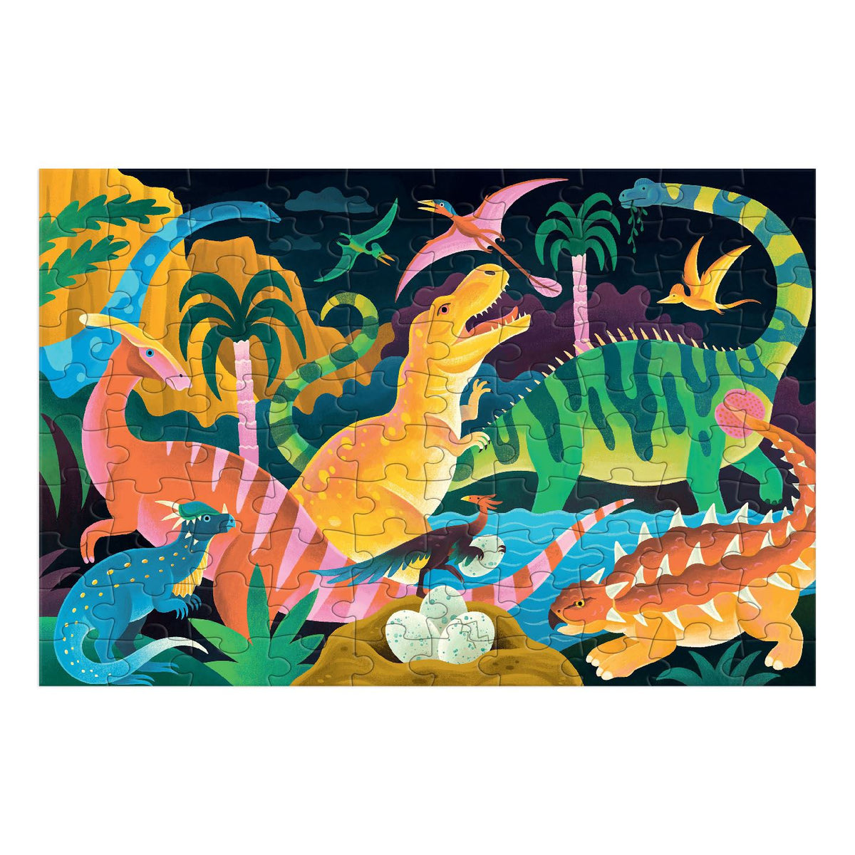 Dinosaur Park Glow in the Dark Jigsaw Puzzle (100 pieces)