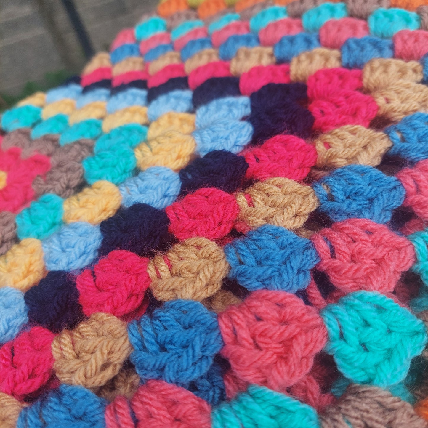 Large Random Crochet Granny Square Blanket - No 2
