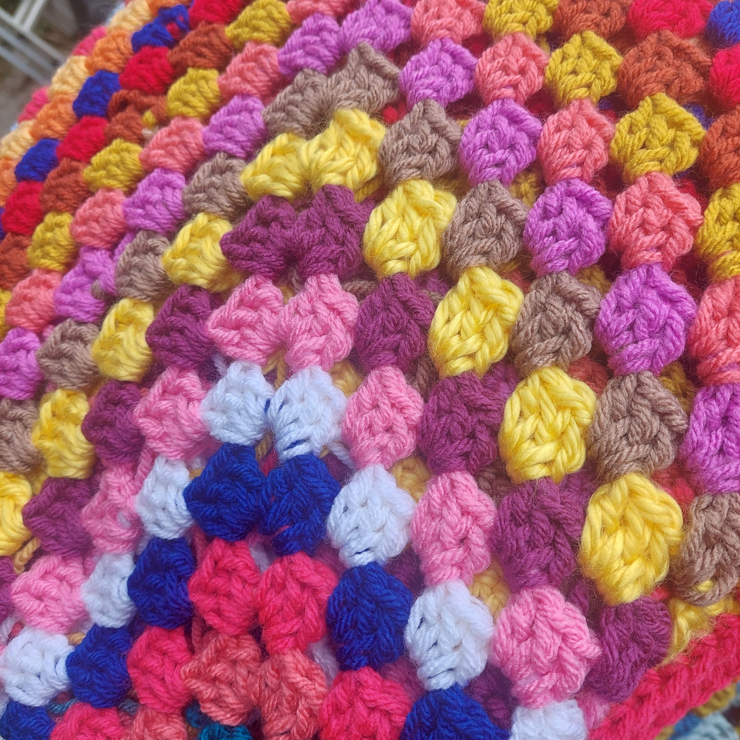 Large Random Crochet Granny Square Blanket - No 3