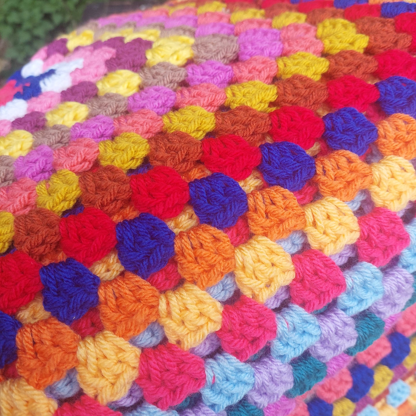 Large Random Crochet Granny Square Blanket - No 3