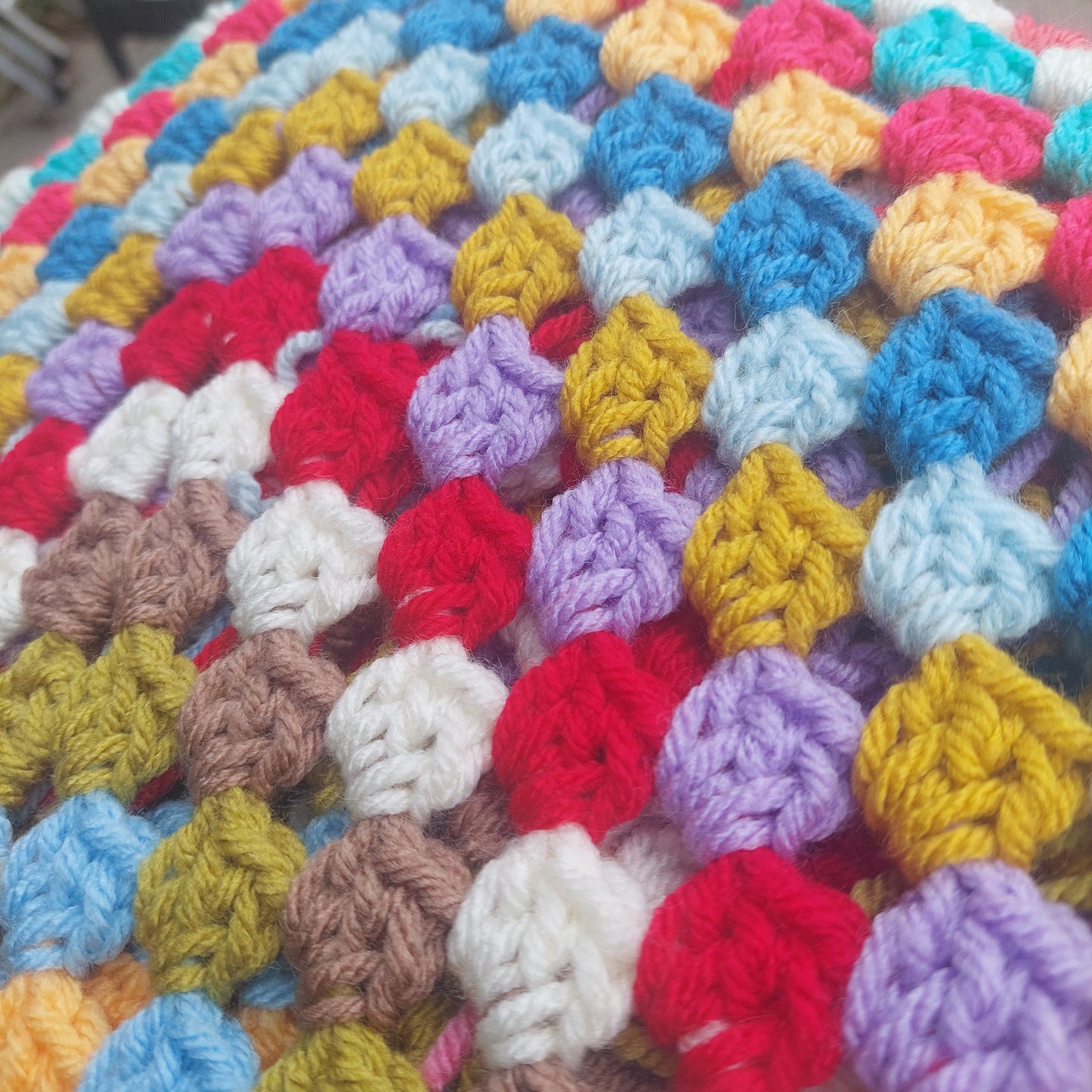 Large Random Crochet Granny Square Blanket - No 4