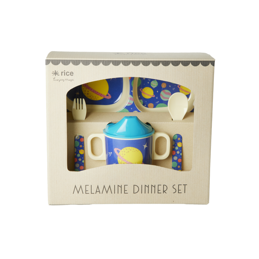 Melamine Baby Dinner Set - Galaxy Print