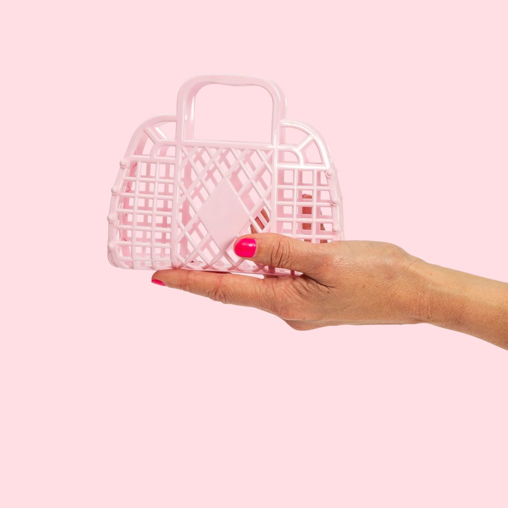Retro Basket Jelly Bag - Mini Pink