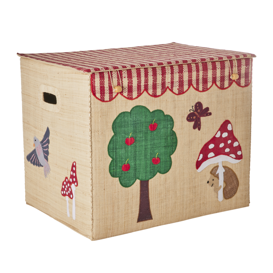 Extra Large Raffia Storage Basket - Happy Forest Theme - Foldable