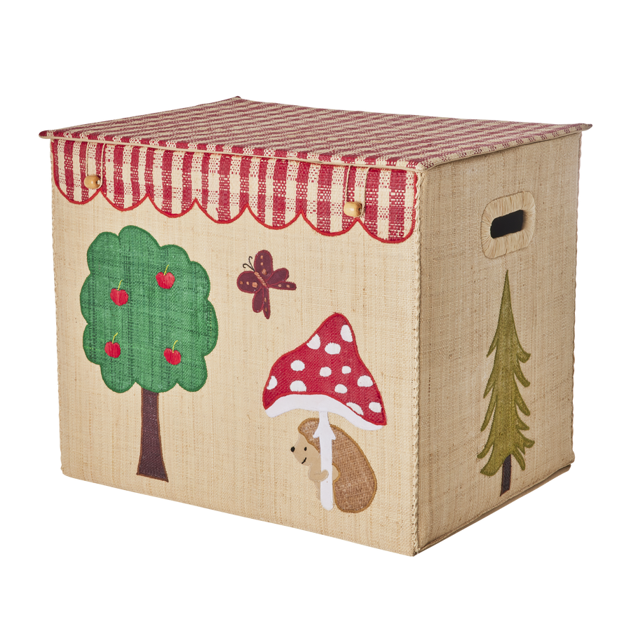 Extra Large Raffia Storage Basket - Happy Forest Theme - Foldable