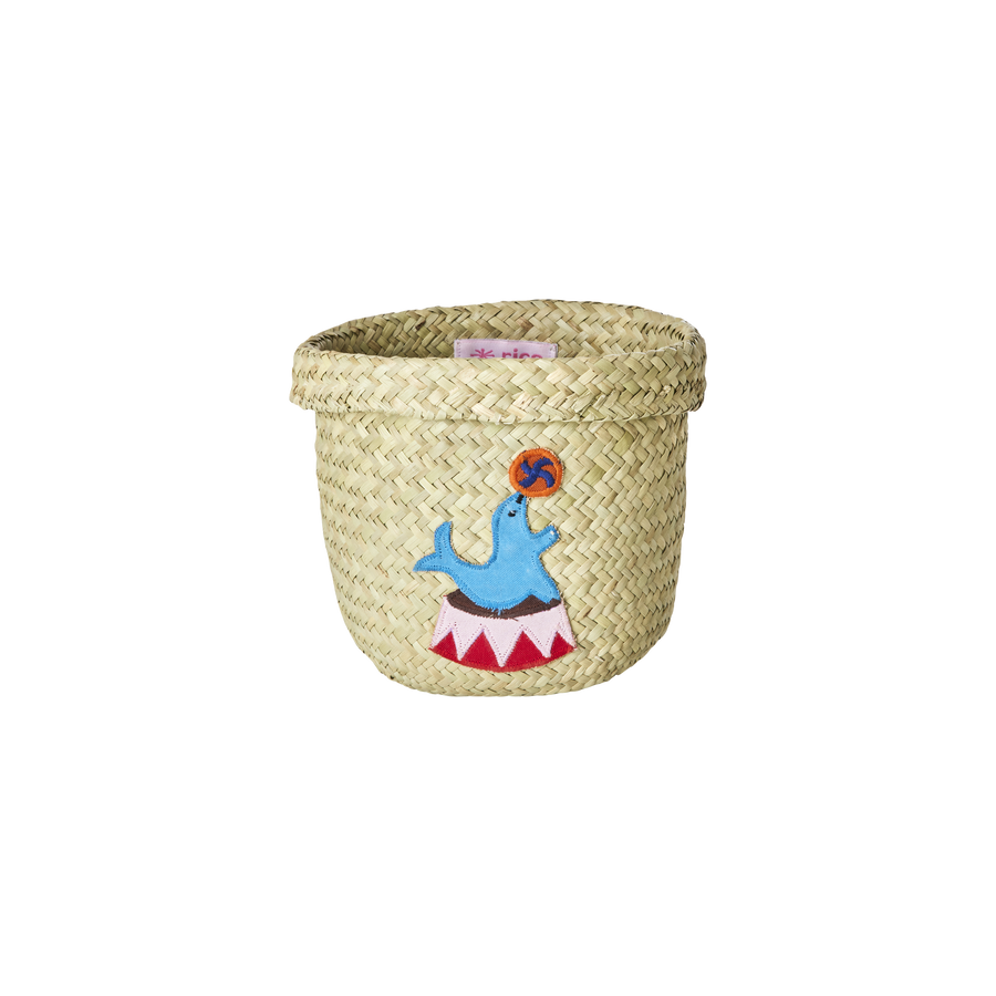Small Raffia Storage Basket - Circus Theme