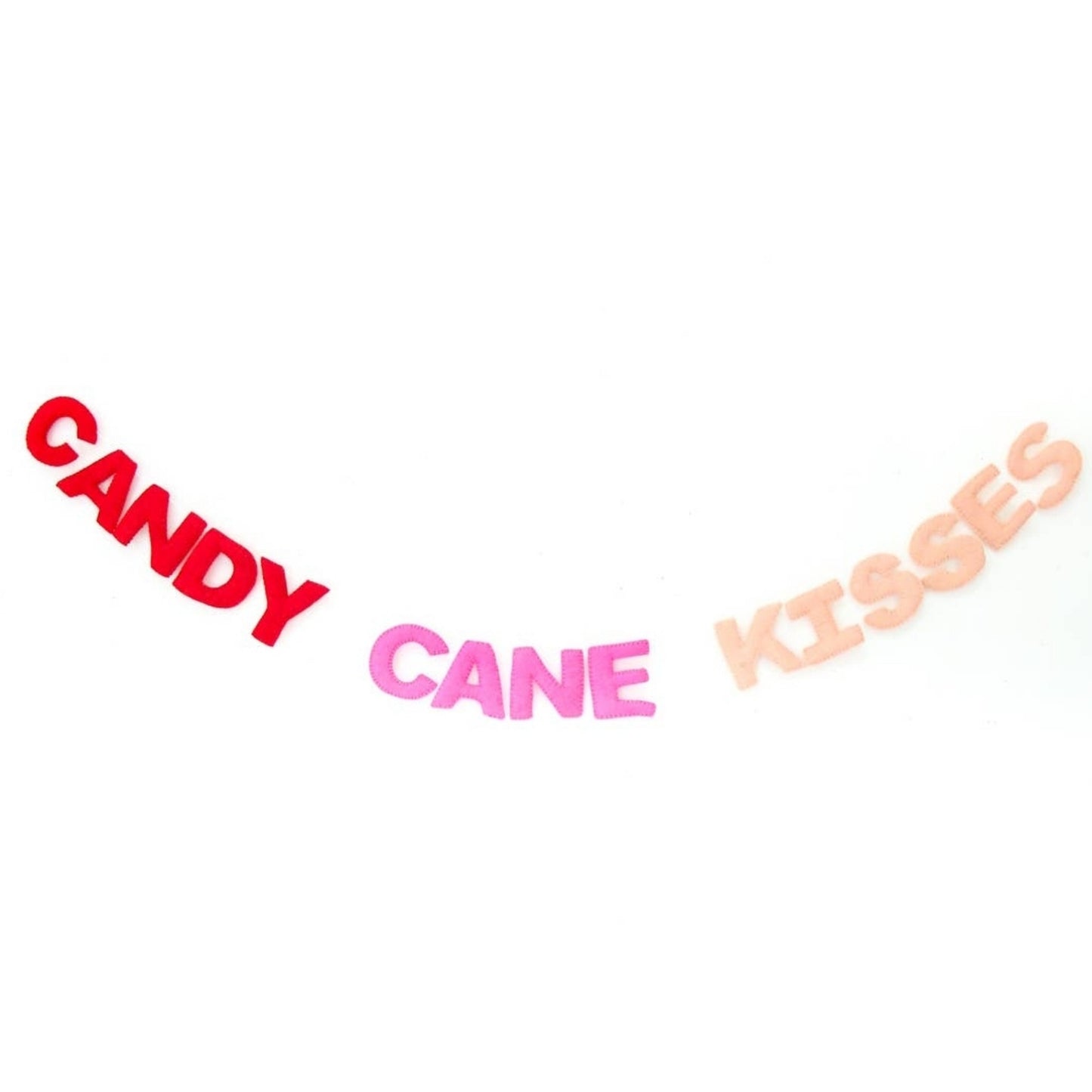 Candy Cane Kisses Felt Garland