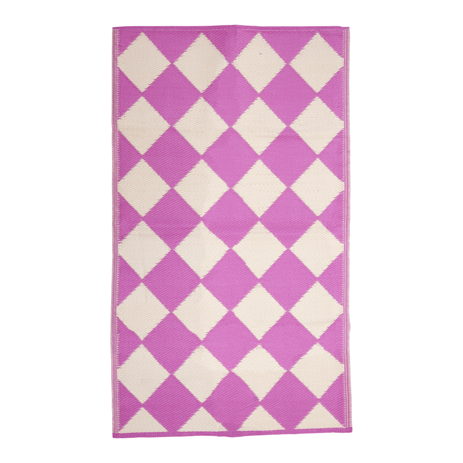 Pink Recycled Plastic Runner with Harlequin Design