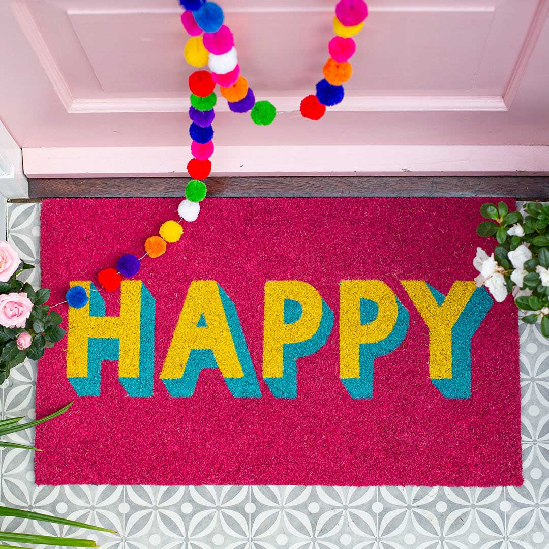 Happy Door Mat