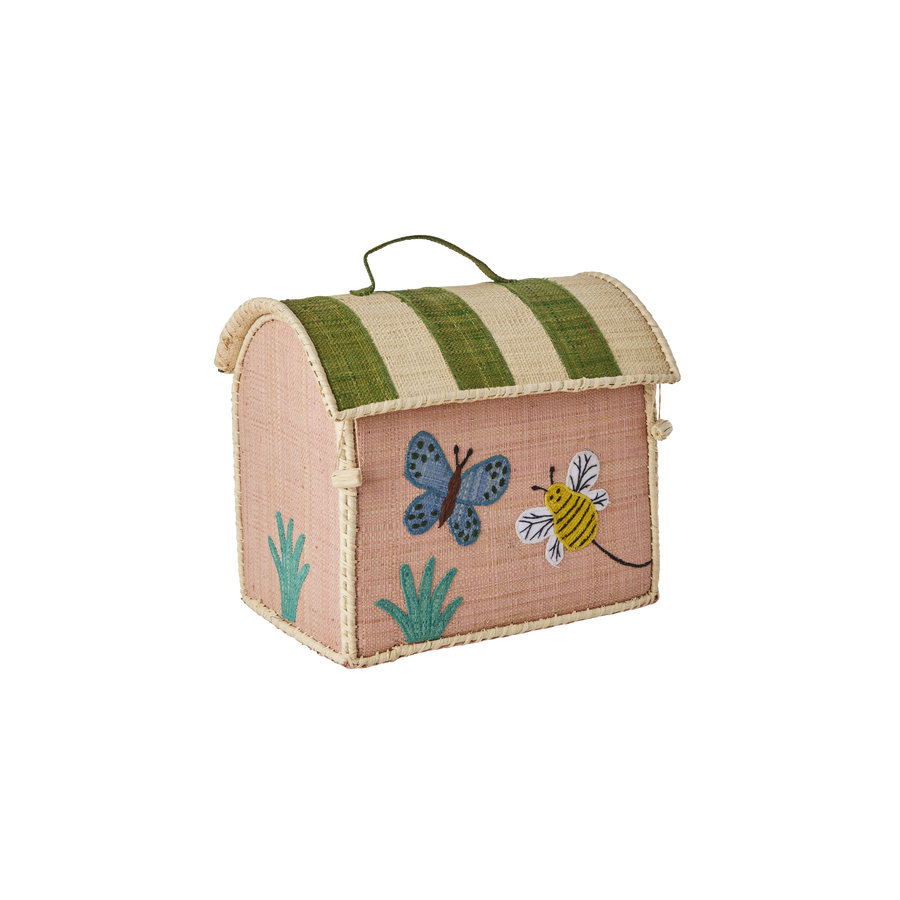 Raffia Kids Bag with Butterfly Theme