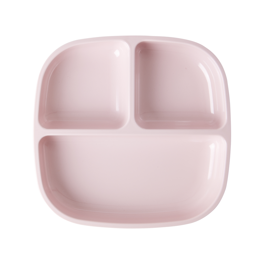 Melamine 3 Room Section Plate - Soft Pink