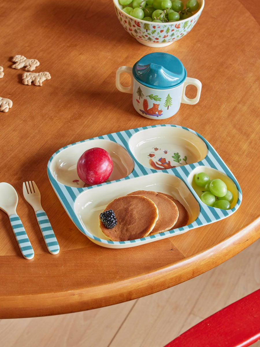 Baby Dinner Set - Blue - Happy Forrest Print