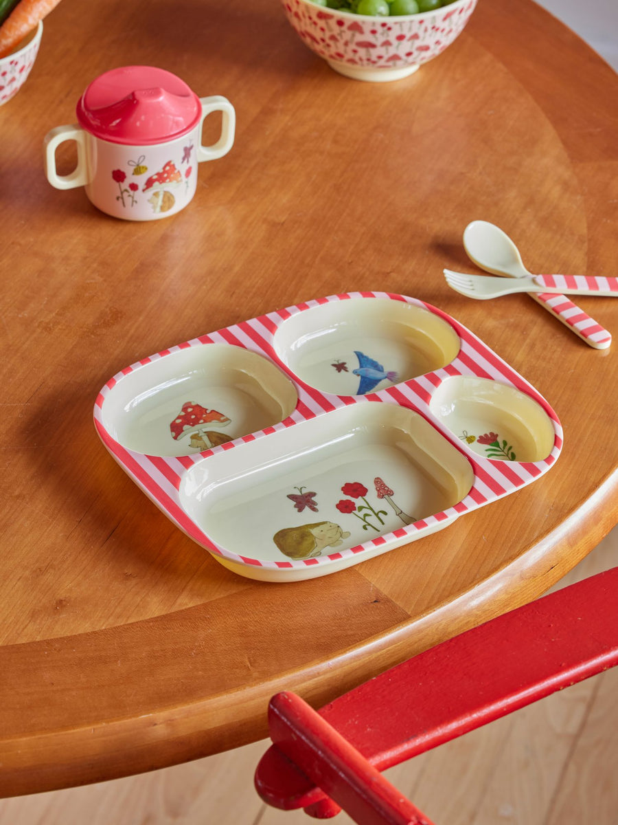 Baby Dinner Set - Red - Happy Forrest Print