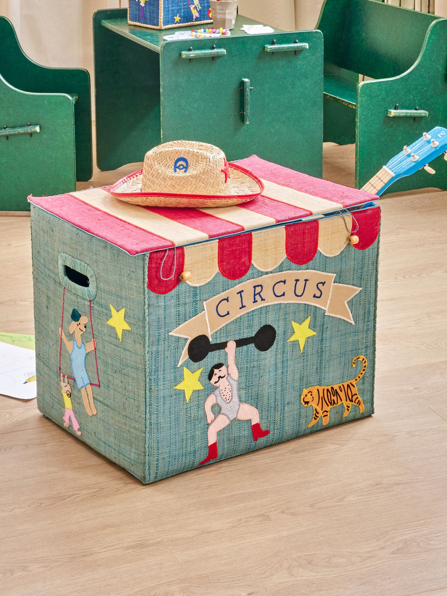 Extra Large Raffia Storage Basket - Circus - Foldable