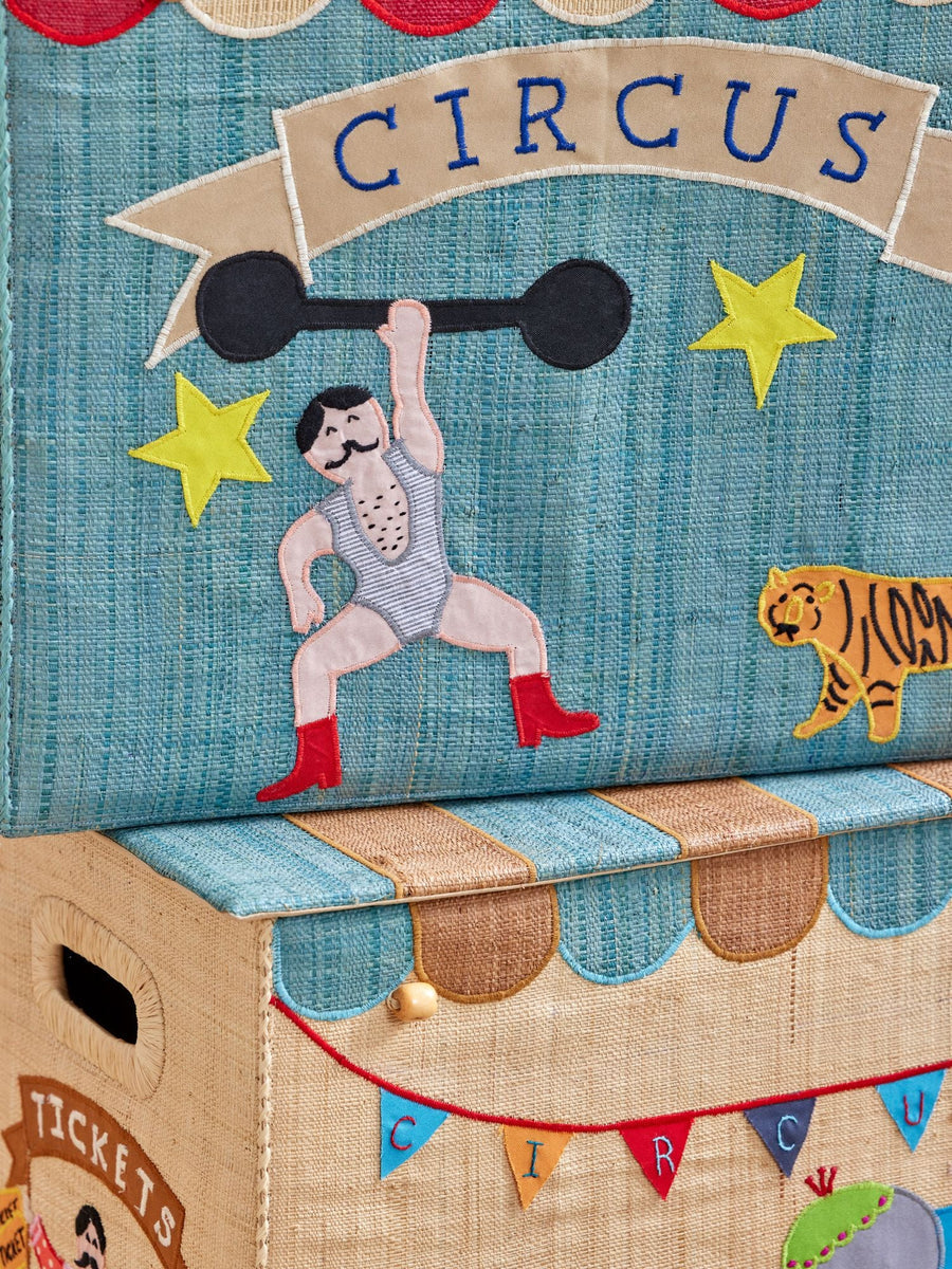 Extra Large Raffia Storage Basket - Circus - Foldable