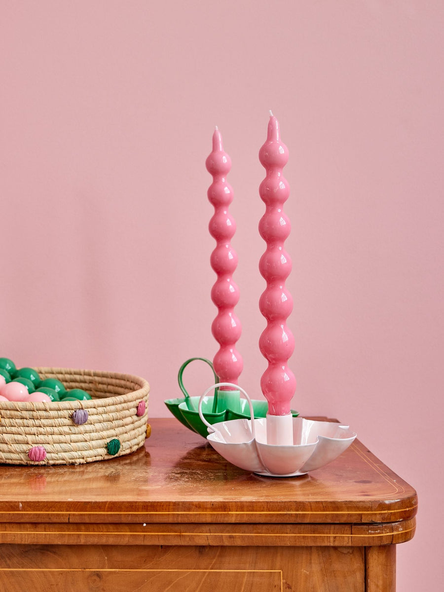 Curved Candle set of 2 - Pink
