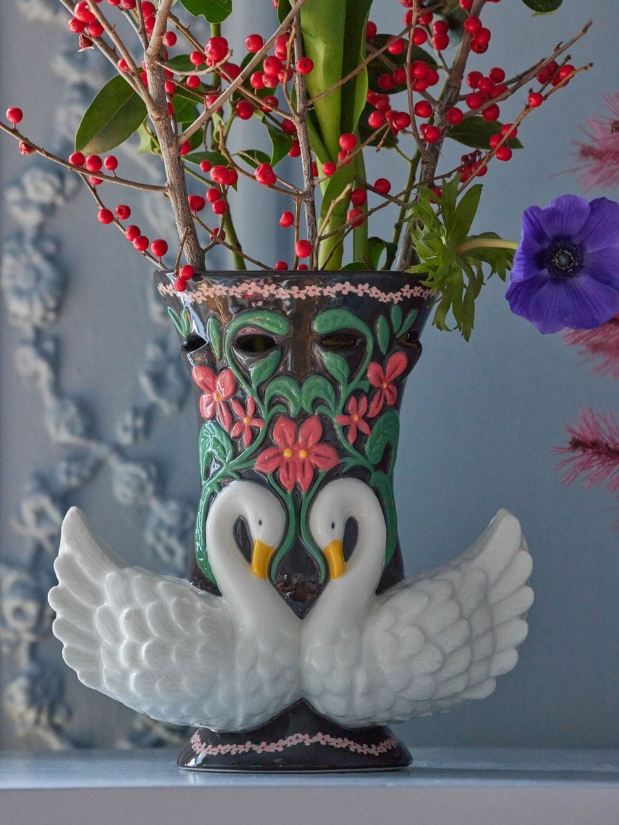 Swan Ceramic Vase