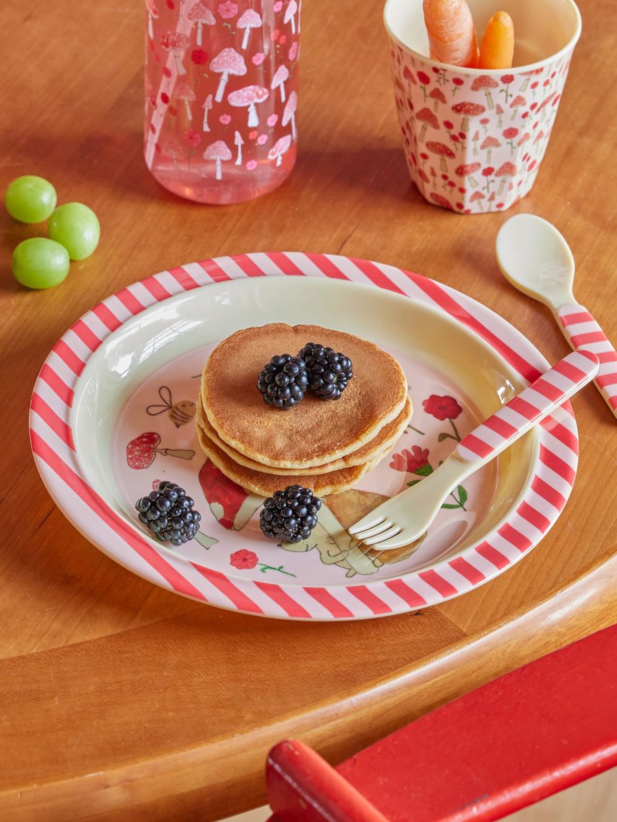Mushroom Print Melamine Lunch Plate