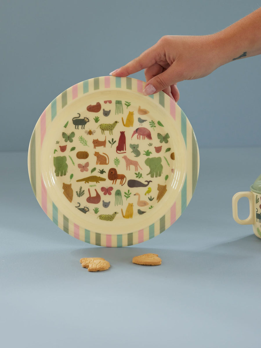 Melamine Kids Lunch Plate - Sweet Jungle Print