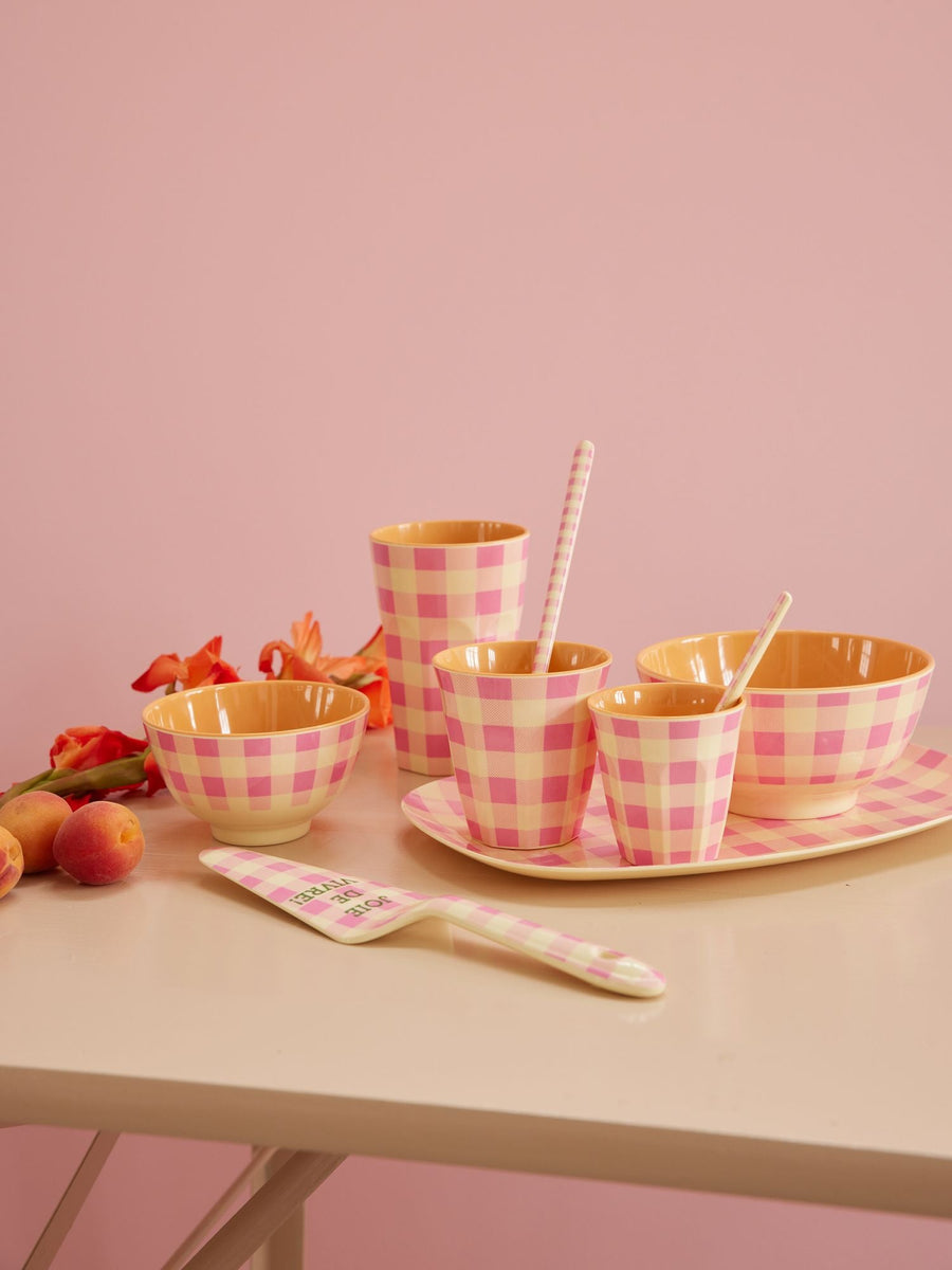 Small Melamine Bowl - Pink - Check it out Print