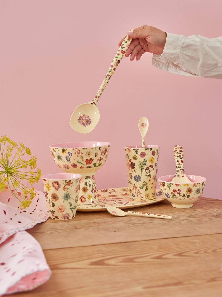 Small Melamine Bowl - Cream - Floras Dream Print