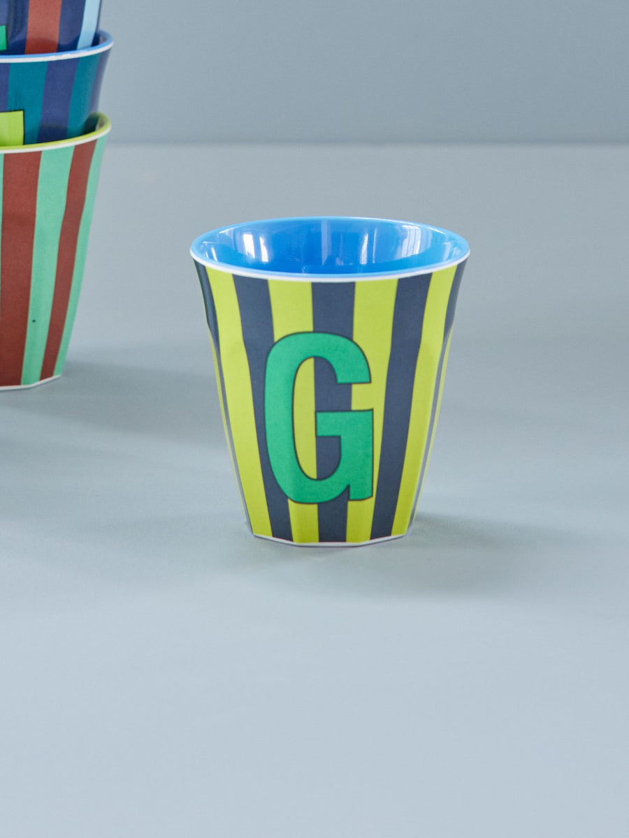 Stripe Letter Cups