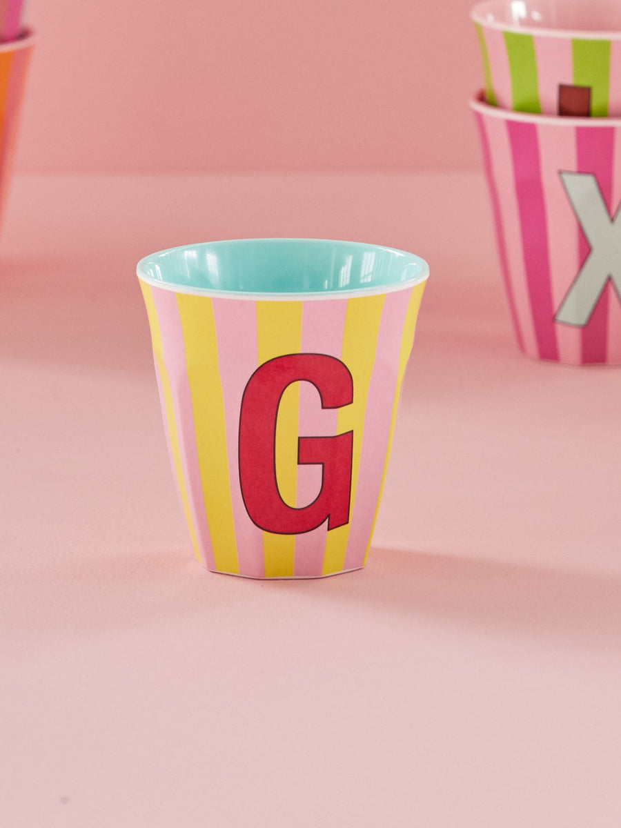 Stripe Letter Cups
