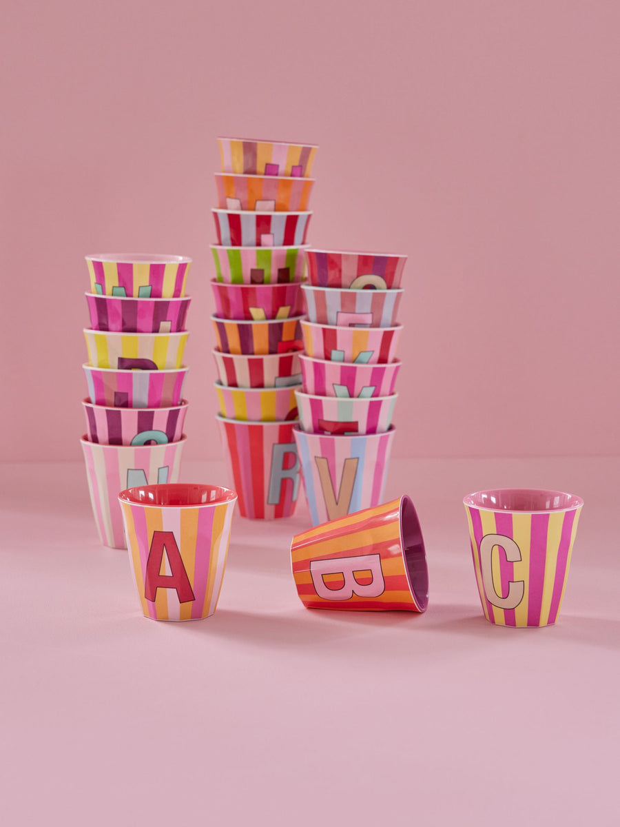 Stripe Letter Cups