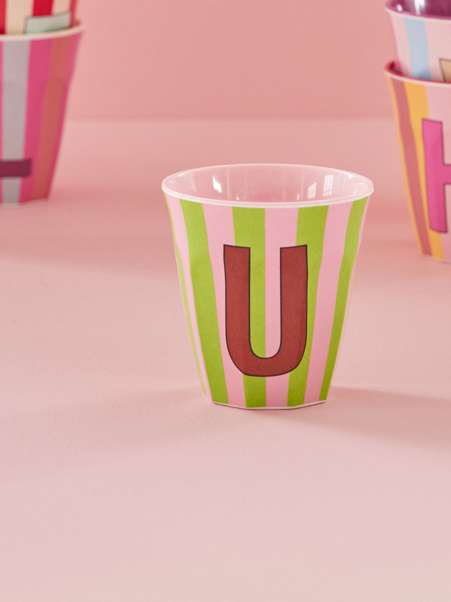 Stripe Letter Cups