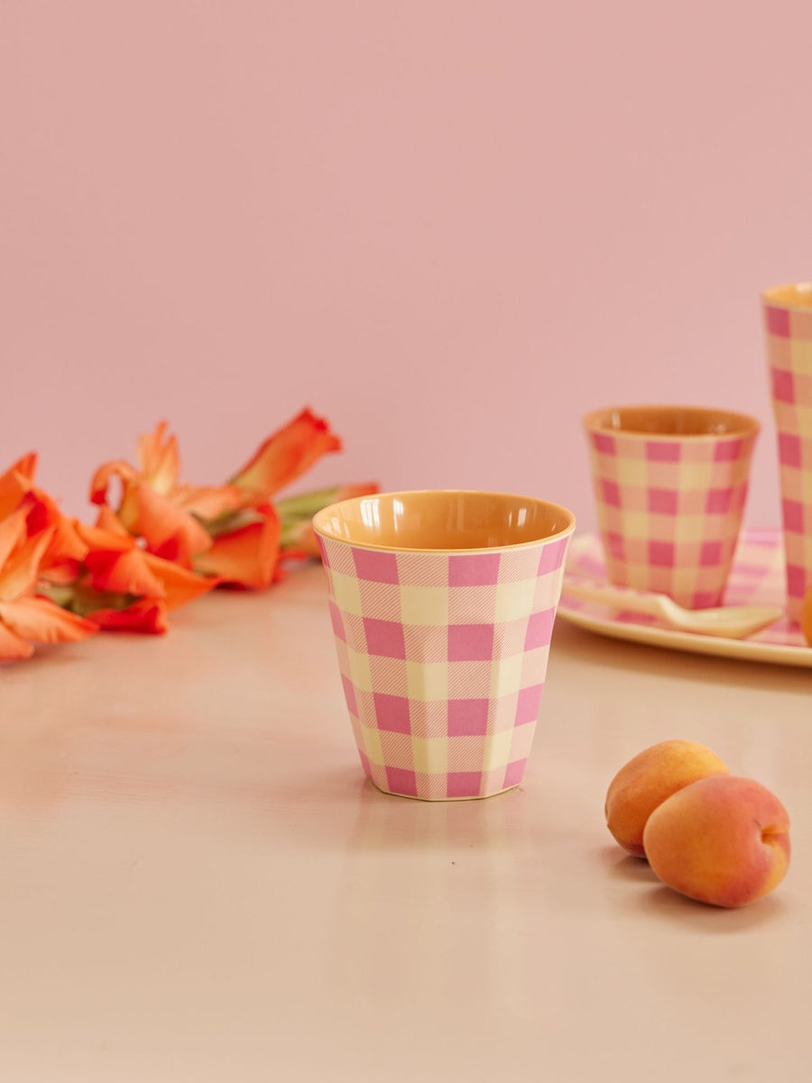 Medium Melamine Cup - Pink - Check it out Print