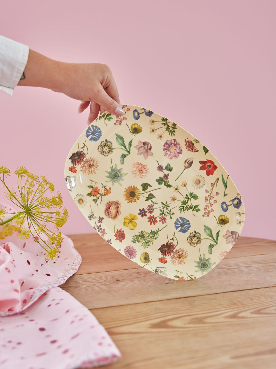 Melamine Rectangular Plate with Floras Dream Print