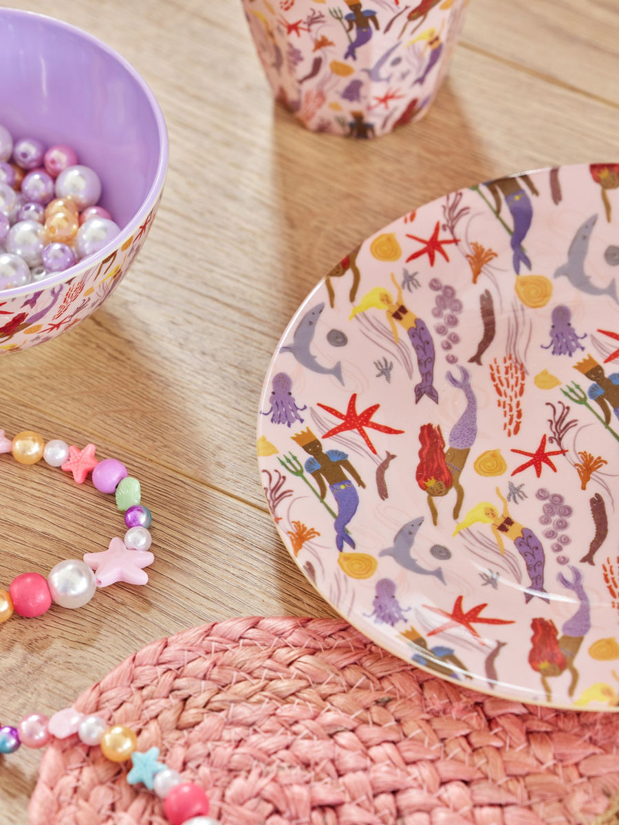 Mermaid Print Melamine Lunch Plate