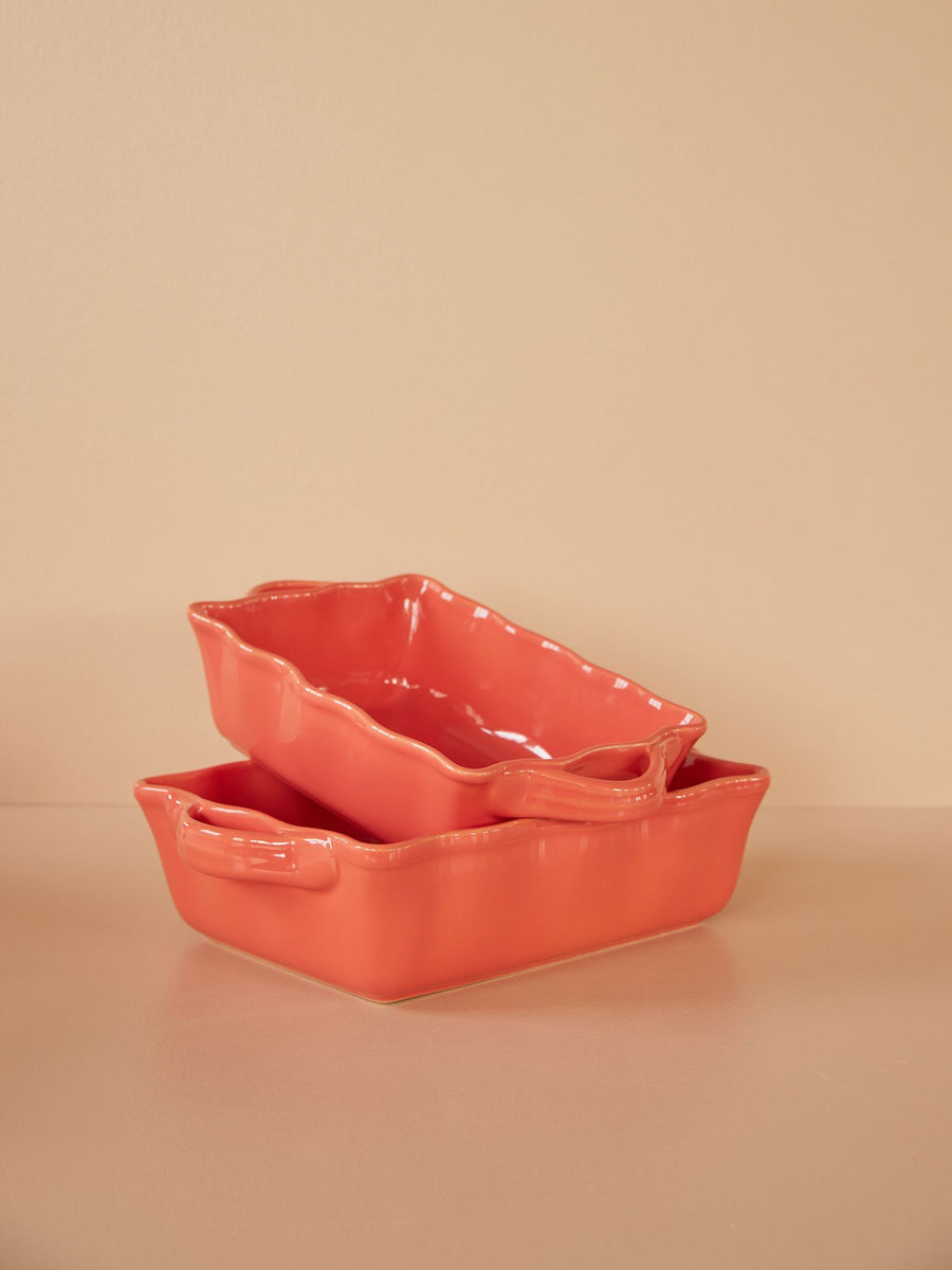 Stoneware Oven Dish Medium - Dark Coral