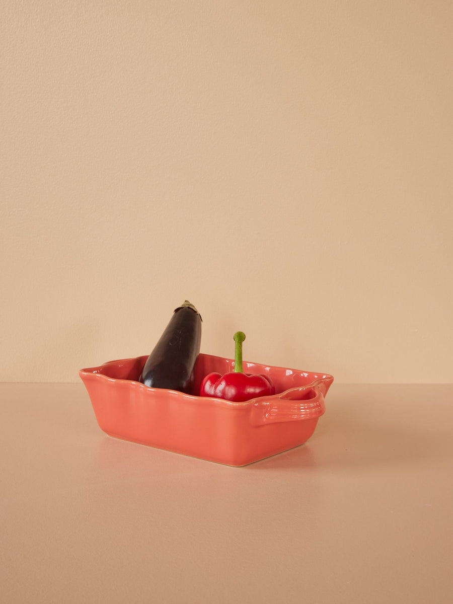 Stoneware Oven Dish Medium - Dark Coral