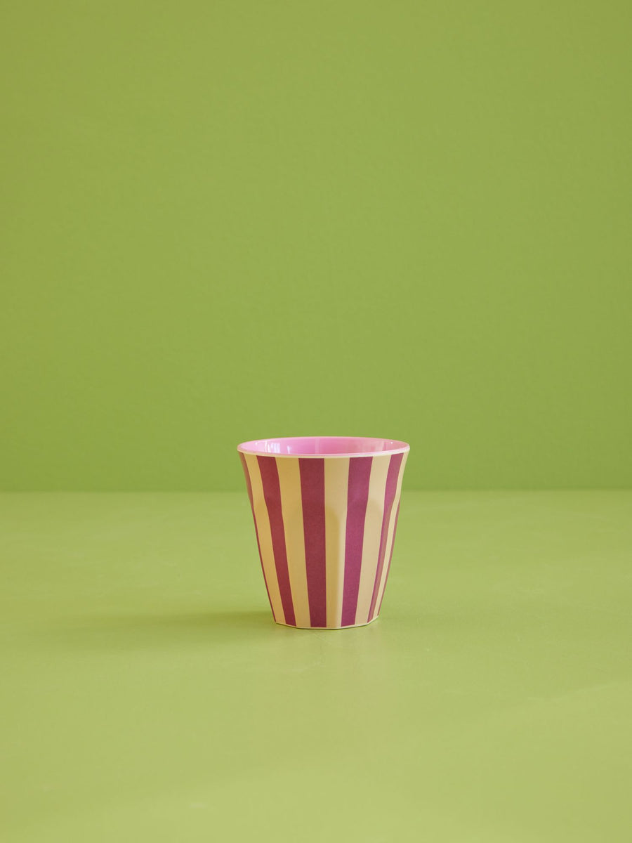 Melamine Cup - Medium - Plum Stripes