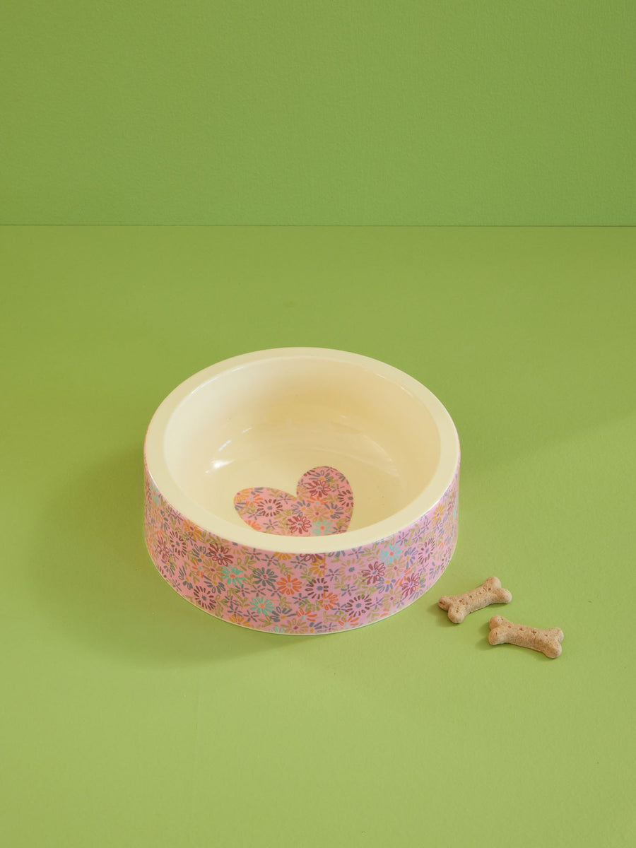 Melamine Pet Bowl - Flower Heart