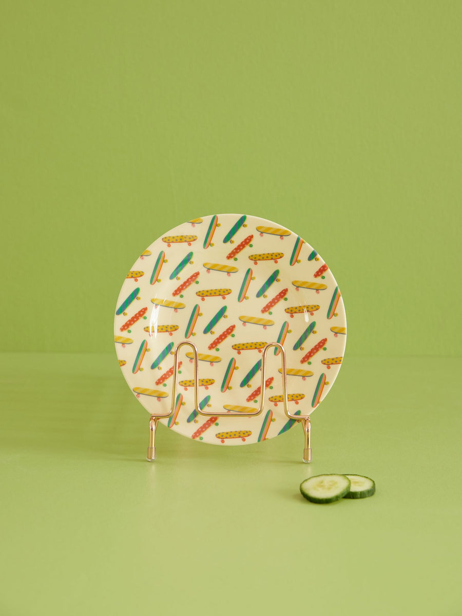 Melamine Side Plate - Skateboard Print