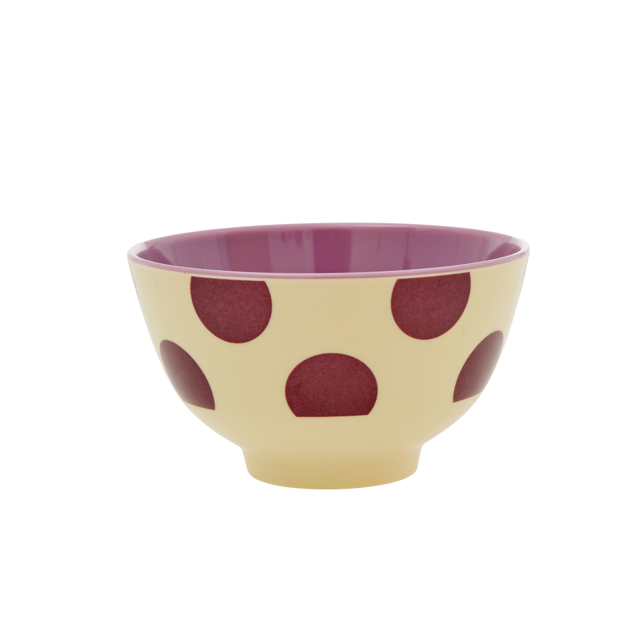 Small Melamine Bowl - Purple Dots Print