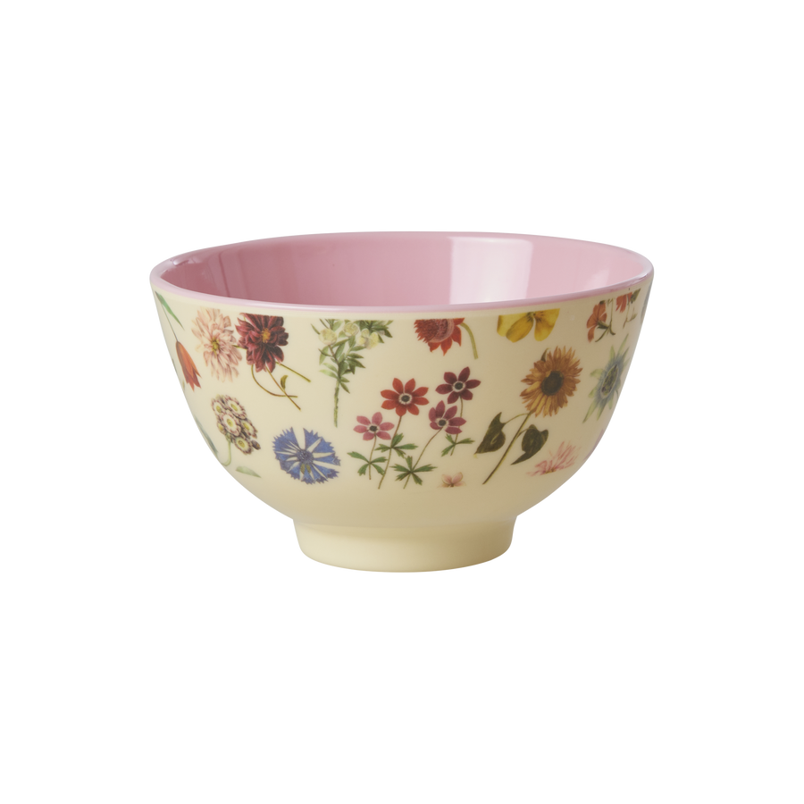 Small Melamine Bowl - Cream - Floras Dream Print