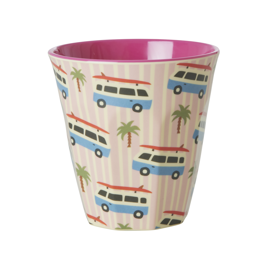 Melamine Medium Cup - Pink Camper Print