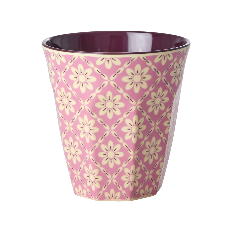 Melamine Cup - Medium - Graphic Flower Print
