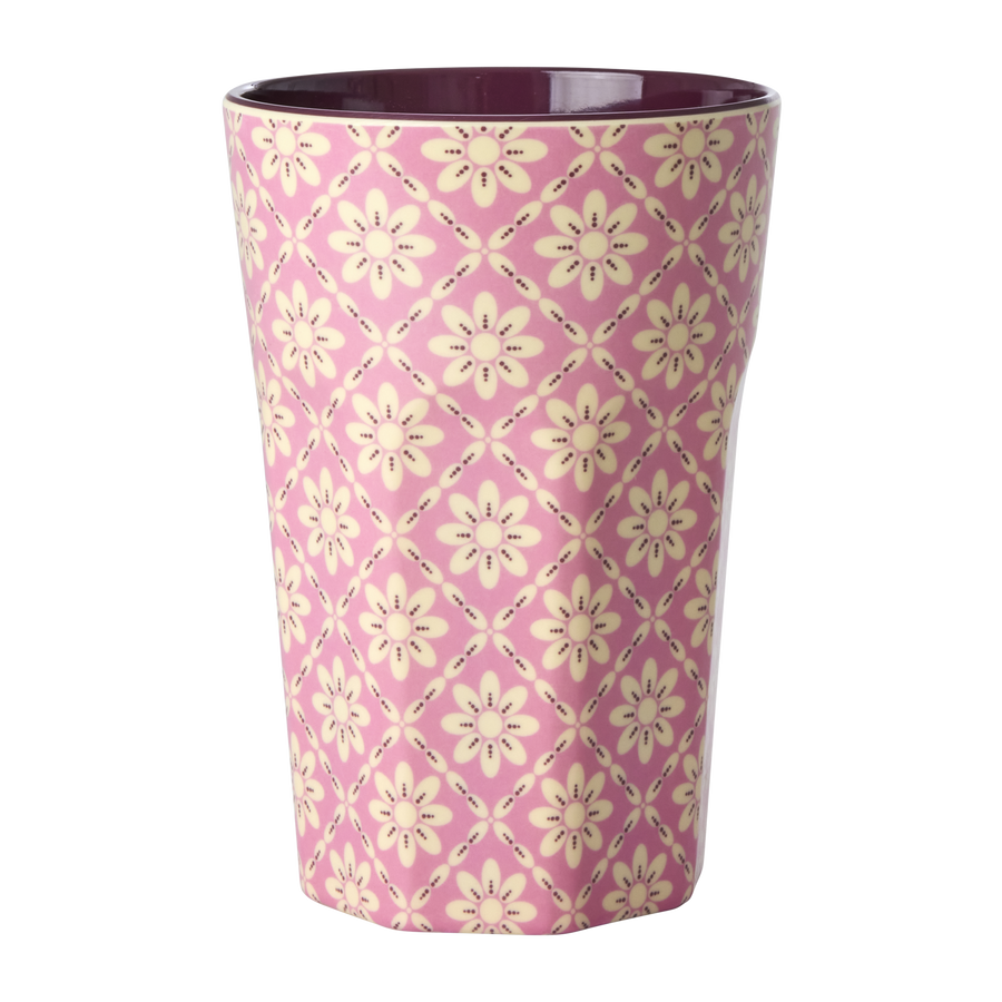 Melamine Cup Tall - Graphic Flower Print