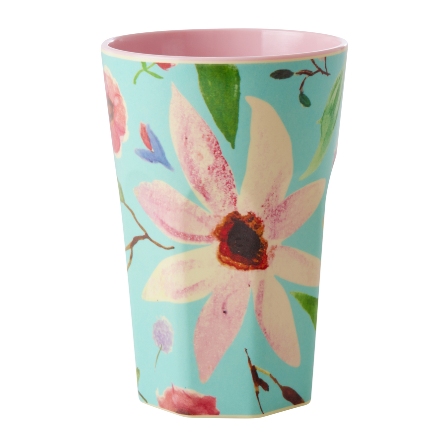 Tall Melamine Cup - Selma Flower Print