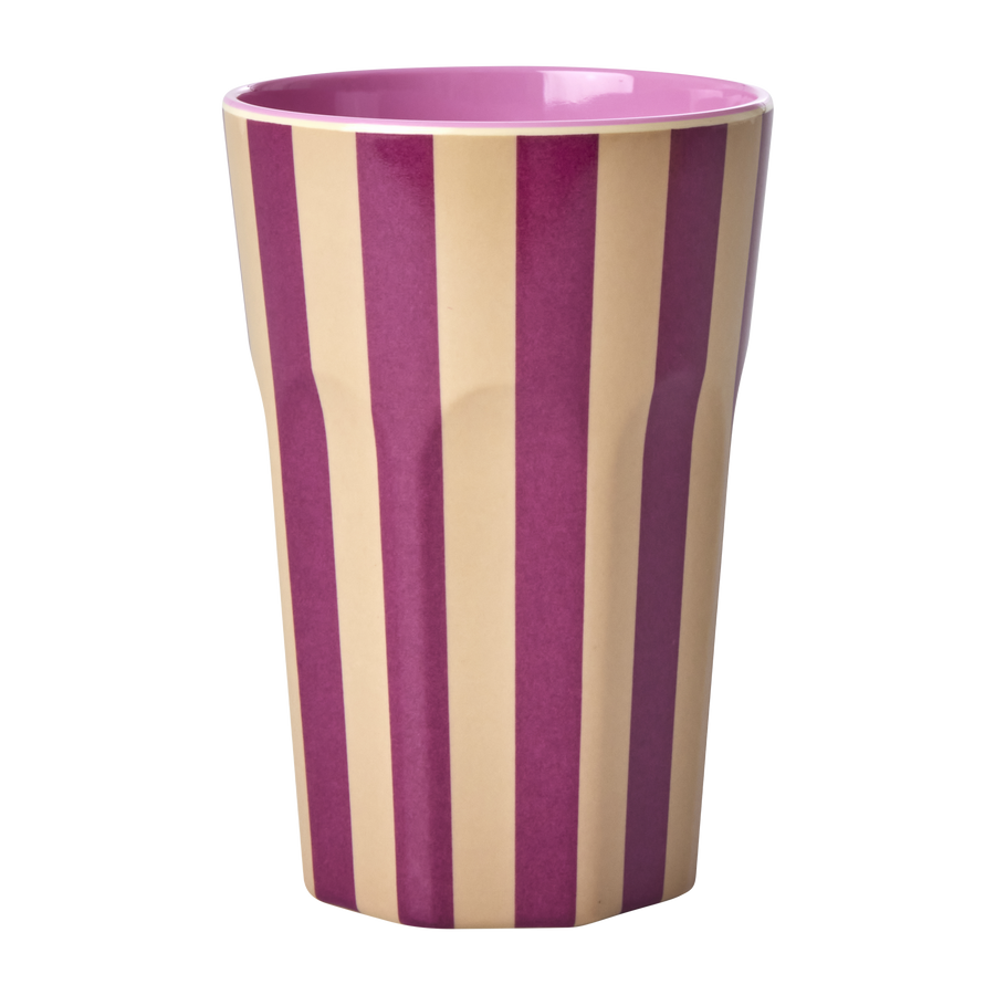 Melamine Tall Cup - Plum Stripe