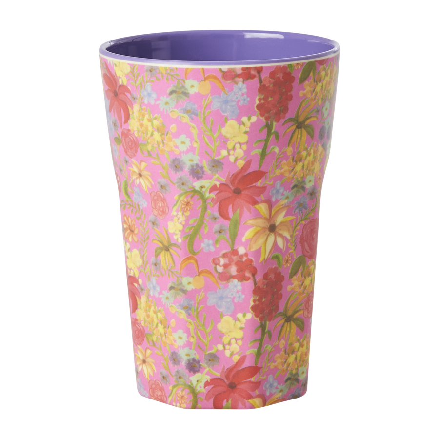 Tall Melamine Cup - Swedish Flower Print