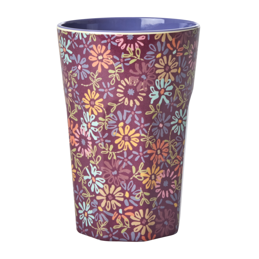 Melamine Tall Cup - Wild Vintage Flower Print