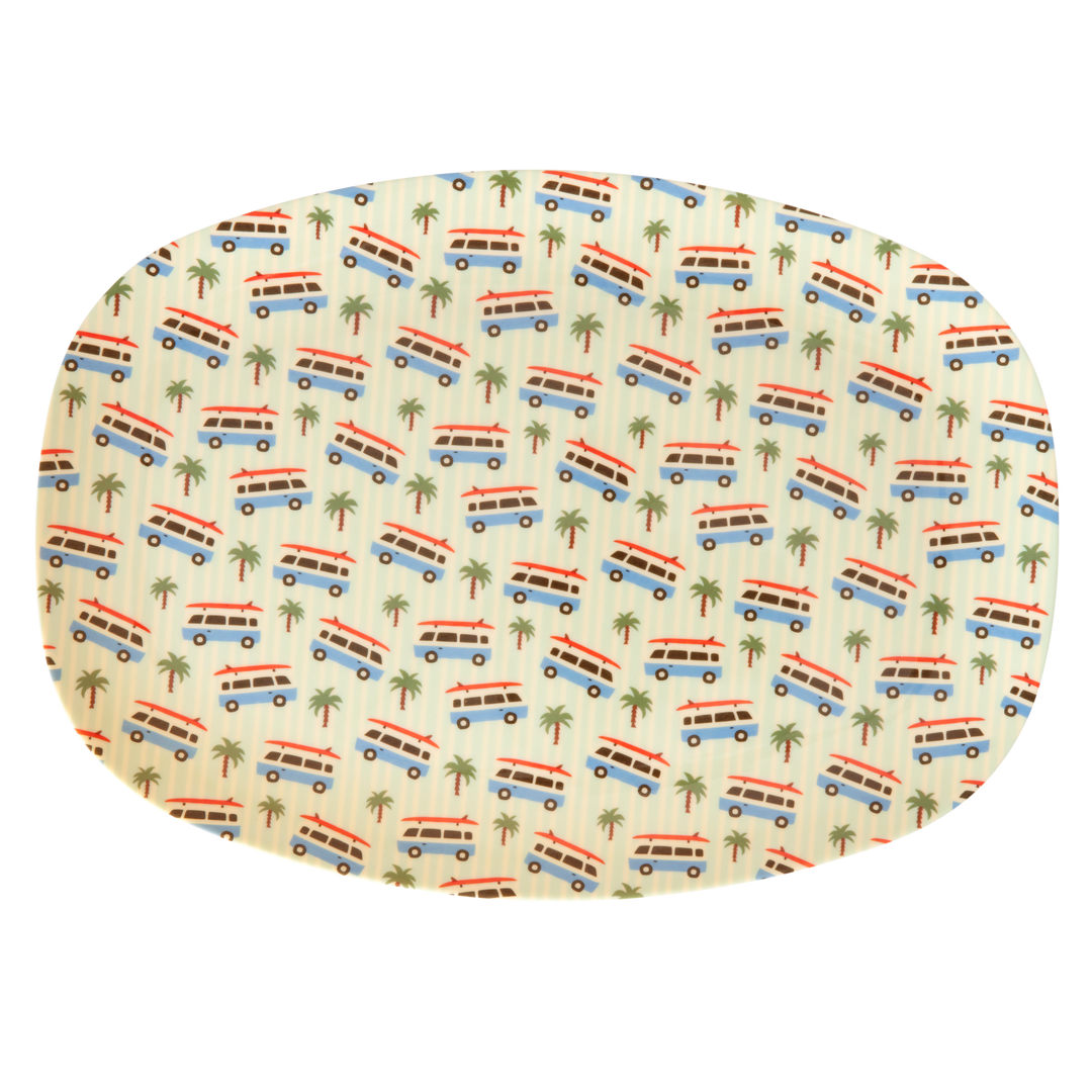 Melamine Rectangular Plate with Campervan Print