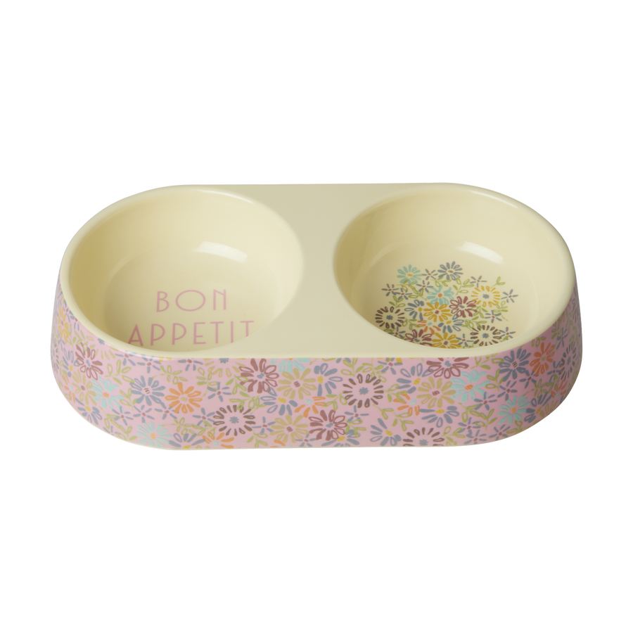 Melamine Pet Bowl For Food and Water - Flower
