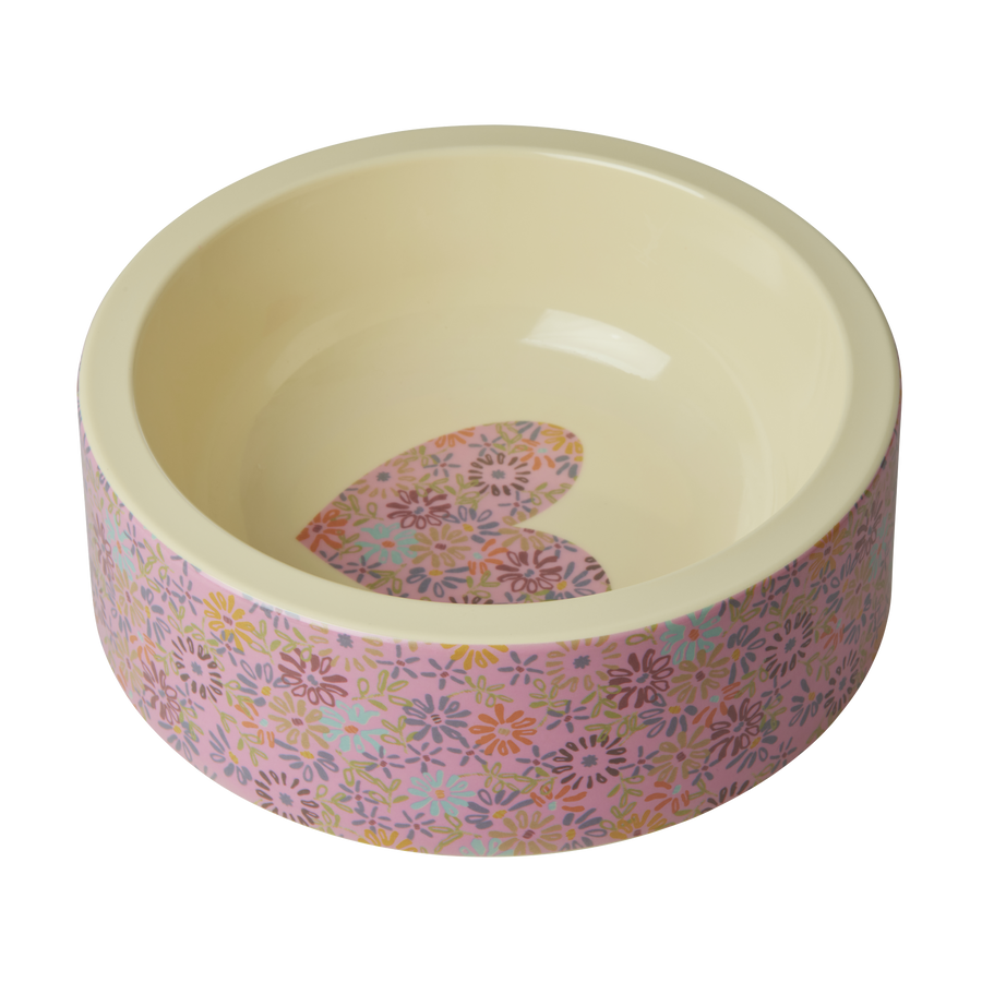 Melamine Pet Bowl - Flower Heart