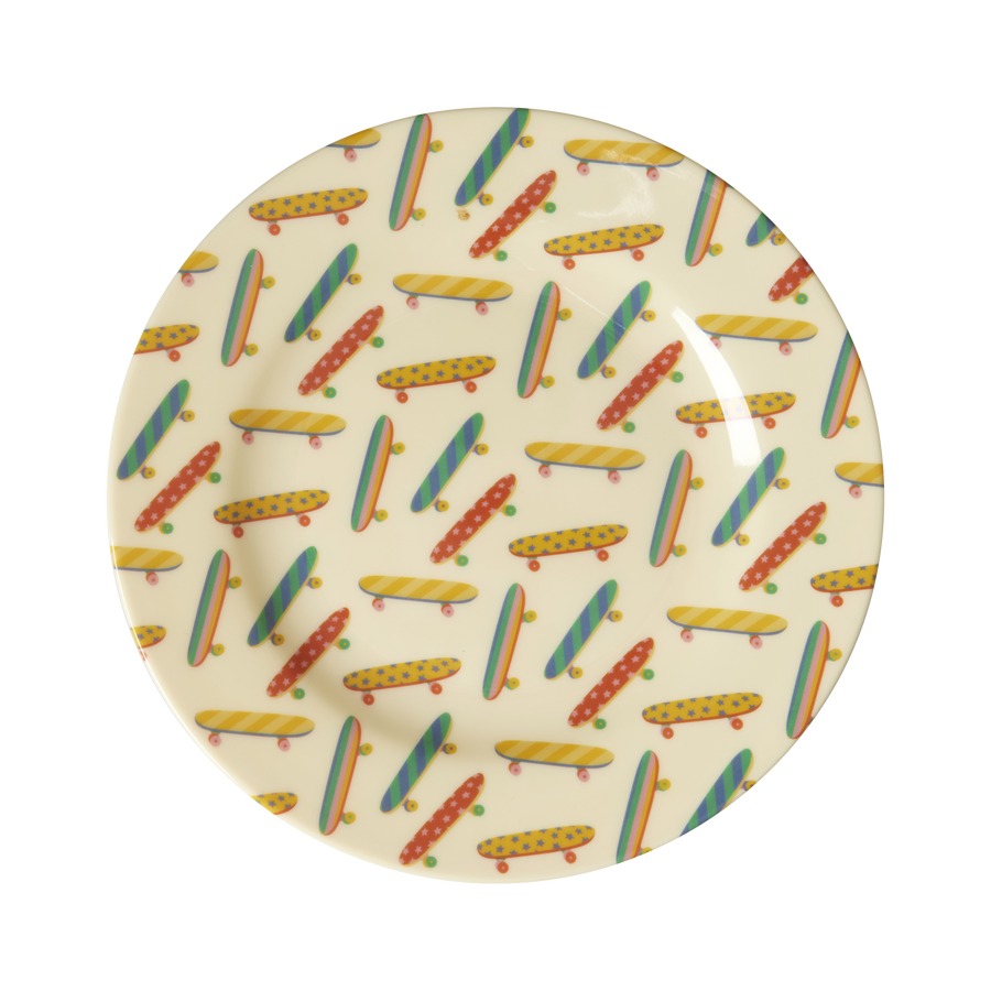 Melamine Side Plate - Skateboard Print